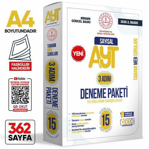 2026 3 Adım YKS-AYT Sayısal MEBİ Özgün Sorular 15li Deneme Fasikül Paketi Video Çözümlü BASKI ÜCRETİ