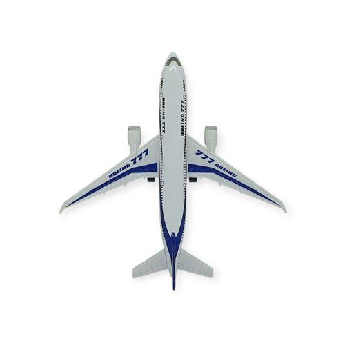 Çek Bırak Sesli Işıklı Metal Uçak - 180 - Mavi