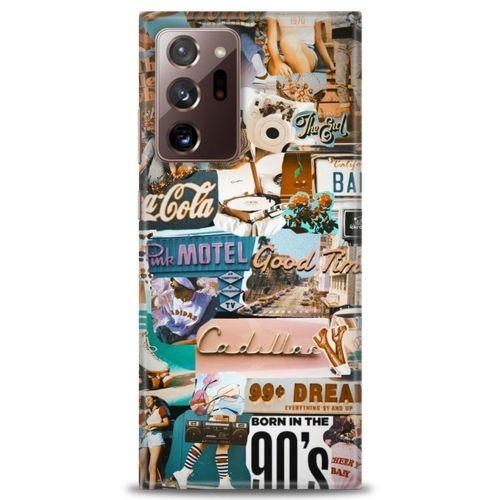 Samsung Galaxy Note 20 Ultra Kılıf HD Baskılı Kılıf - Pink Motel + Tam Ekran Koruyucu