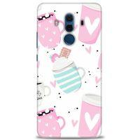 Huawei Mate 10 Pro Kılıf HD Baskılı Kılıf - Pembe Bardaklar + Tam Ekran Koruyucu