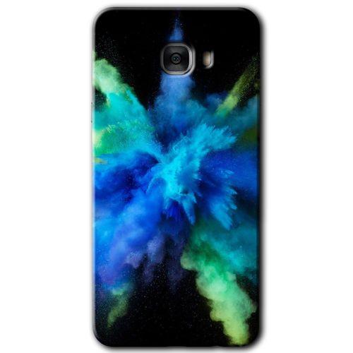 MRCİLETİSİM Samsung Galaxy C9 Pro Kılıf HD Desen Baskılı Arka Kapak + Temperli Cam - Karışım 1