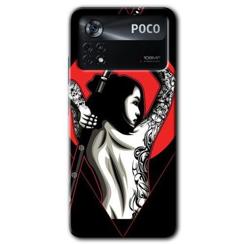 Poco x4 Pro Kılıf HD Desen Baskılı Arka Kapak + Temperli Cam - Samurai Girl
