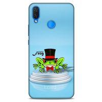Huawei Psmart 2019 Kılıf FunnyMaX (7) Telefon Kılıfı Açık Mavi Kurbağa