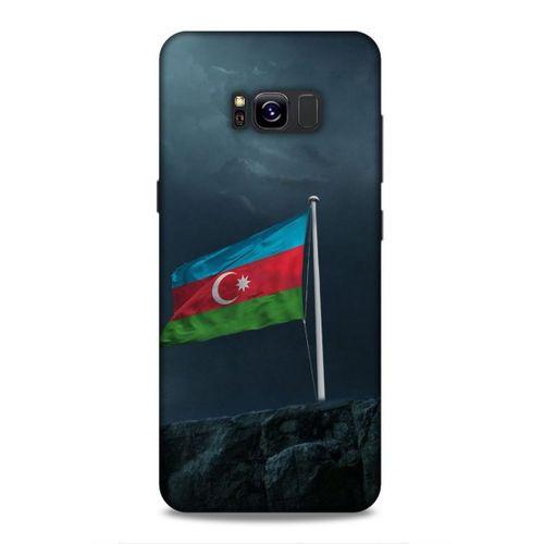 Samsung Galaxy S8 Plus Uyumlu Kılıf Azarbaijan (27) Tasarımlı Kılıf Mavi Beyaz