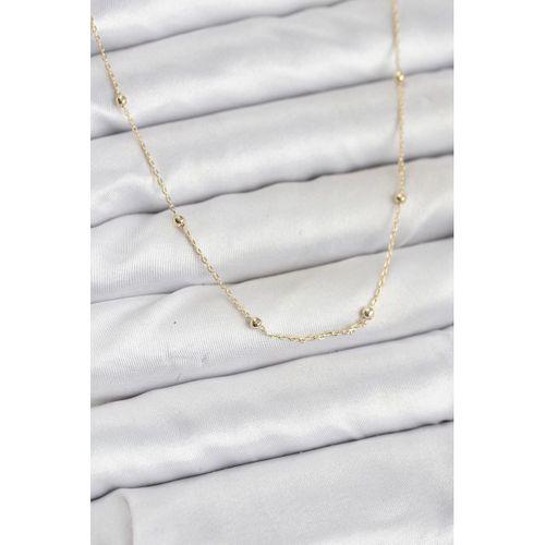 CM 14K Gold Renk Minik Top Zincirli Kadın Kolye