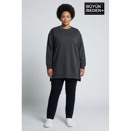 Kadın Tunik Büyük Beden ince Sweatshırt SPR26BTK990