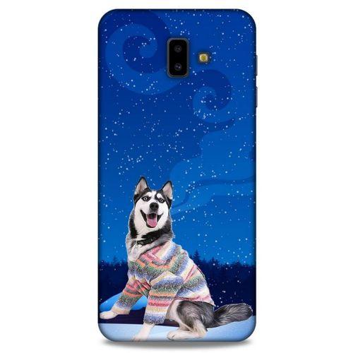 Samsung Galaxy J6 Plus Kılıf Köpek Kıyafetleri (45) Liquid Air Kılıf Husky Renkli Süveter