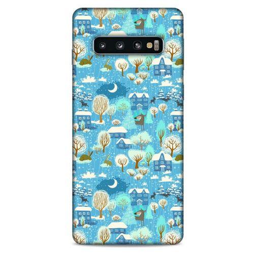 Samsung Galaxy S10 Kılıf Snowix (33) Hybrid Kılıf Mavi Beyaz