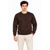 Erkek Bisiklet Yaka İçi Şardonlu 2 İplik Düz Uzun Kollu Regular Fit Sweatshirt - Kahverengi