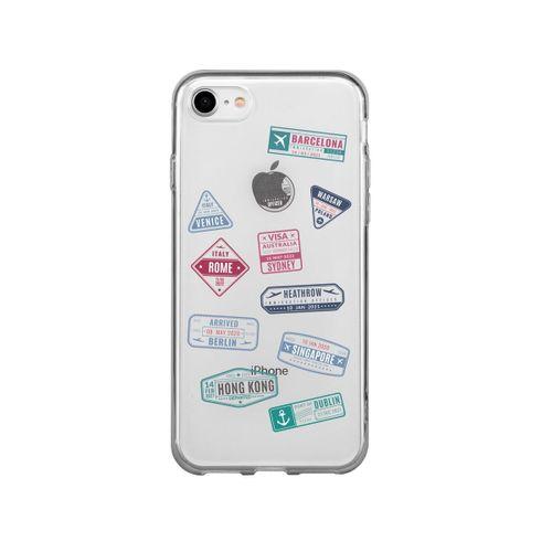 iPhone 8 seyehat Pulu Tasarımlı Premium Şeffaf Silikon Kılıf
