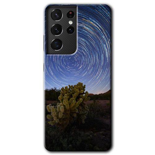 Potkal Hediye Fabrikası Samsung Galaxy S21 Ultra HD Baskılı Kılıf + 9D Tam Ekran Koruyucu - Eclipse Sky