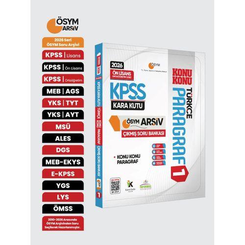2026 KPSS Önlisans/Ortaöğretim Türkçenin Kara Kutusu KONU KONU PARAGRAF 1 ÖSYM Çıkmış Soru Bankası