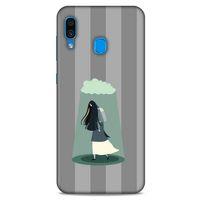 Samsung Galaxy A30 Kılıf Depresyon (20) Koruyucu Kılıf Bej Siyah