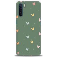 Oppo A91 / Reno 3 Kılıf HD Baskılı Kılıf - Soft Kalpler + Tam Ekran Koruyucu