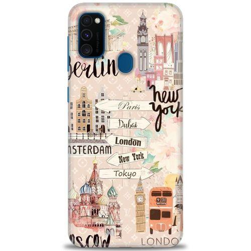 Samsung Galaxy M30S Kılıf HD Baskılı Kılıf - Berlin Set + Tam Ekran Koruyucu