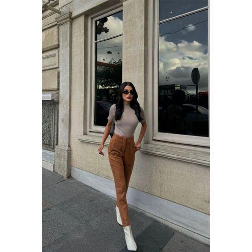 SÜET PANTOLON PENSLİ - Taba