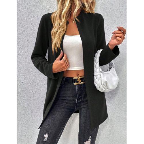 Kadın Uzun Kollu önü Açık Uzun Modal Ceket