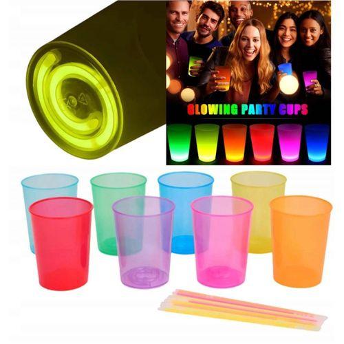 Karanlıkta Yanan Gece Işığı Mega Glow Bardaklar 8 Adet 8.5 X 10.5 Cm - Lisinya