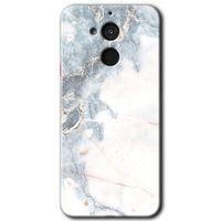 General Mobile GM 8 Kılıf HD Desen Baskılı Arka Kapak + Temperli Cam - White Marble