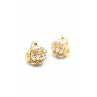 İnci Halka Küpe - Altın