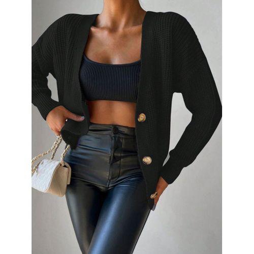 Düğme Detay Triko Bluz