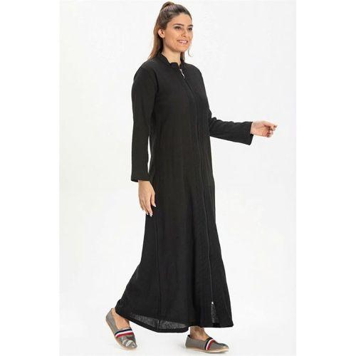 Cemre Şile Bezi Mevsimlik Ferace Siyah Syh