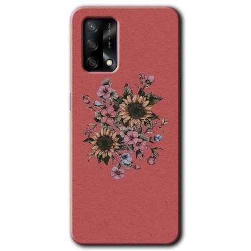 Oppo A74 Kılıf HD Desen Baskılı Arka Kapak + Temperli Cam - Retro Çiçek