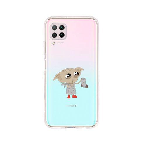 Huawei P40 Lite Dobby Tasarımlı Premium Şeffaf Silikon Kılıf