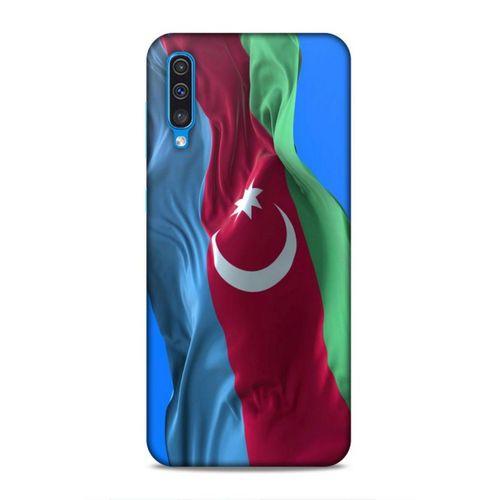 Samsung Galaxy A30s Uyumlu Kılıf Azarbaijan (6) Silikon Kılıf Dalgalanan Bayrak