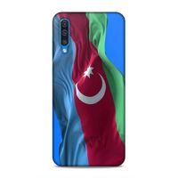 Samsung Galaxy A30s Uyumlu Kılıf Azarbaijan (6) Silikon Kılıf Dalgalanan Bayrak