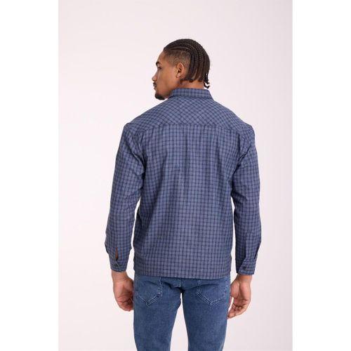 Alfonso Ekose Büyük Kareli Relaxed Fit %100 Pamuklu Flanel Kumaş Erkek Gömlek - Mavi