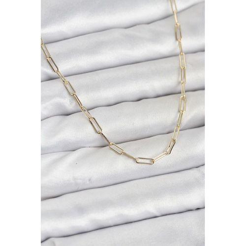 CM 14K Gold Renk Pirinç Ataç Zincir Kadın Kolye