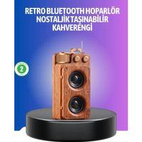 Vintage Tasarımlı Bluetooth Hoparlör Uzun Pil Ömürlü Ve Fm Destekli