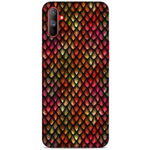 Oppo Realme C3 Kılıf Dragons (8) Baskılı Kılıf Ejderha Deri Pembe