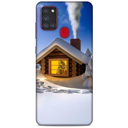 Samsung Galaxy A21s Kılıf Snowix (18) Telefon Kılıfları Sarı Beyaz