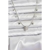 Pirinç Gümüş Renk Zirkon Taşlı Kutup Yıldızı Model Kadın Kolye