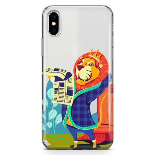 Apple iPhone XS Kılıf Aslan Kral Arka Kapak Koruma Desenli Full Koruyucu