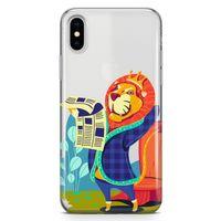 Apple iPhone XS Kılıf Aslan Kral Arka Kapak Koruma Desenli Full Koruyucu