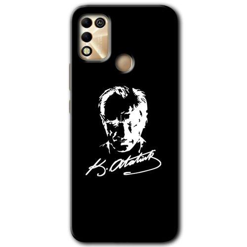 İnfinix Hot 11 Play Kılıf HD Desen Baskılı Arka Kapak - Atatürk Silüet İmza