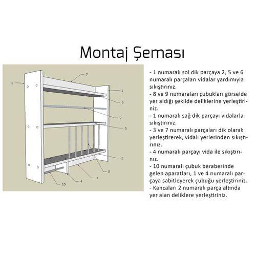 Ahşap Mutfak Dolabı Terek Rafı Bahratlık Mutfak Düzenleyici