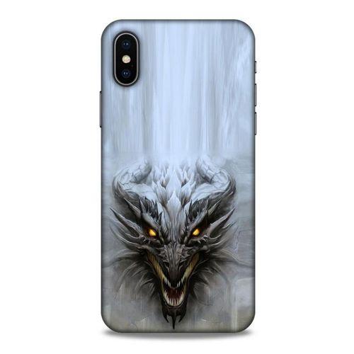 Apple Iphone X Kılıf Dragons (11) Tam Koruma Beyaz Ejderha
