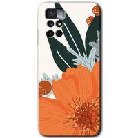 Xiaomi Redmi Note 11 4G HD Baskılı Kılıf + 9D Tam Ekran Koruyucu - Portakal Çiçeği