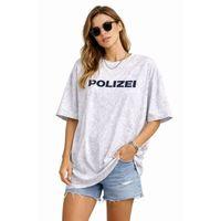 Asit Yıkamalı Oversize Tişört ön Ve Arkası Baskılı %100 Pamuk Street Style T-Shirt - Beyaz