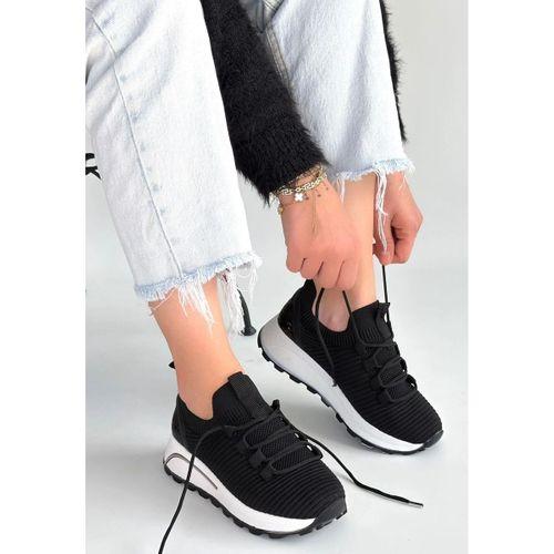 Feort Siyah Triko Bağcıklı Spor Ayakkabı