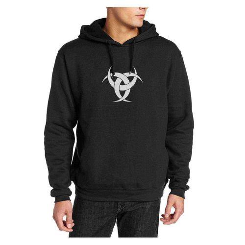 Göktürk Teşkilatı Mahsusa Baskılı Siyah Erkek Kapşonlu Sweatshirt