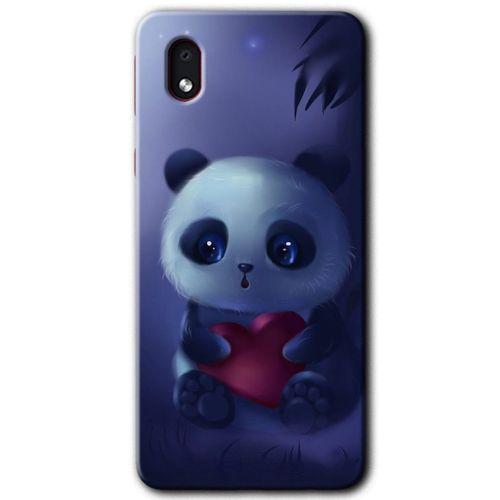 Galaxy A01 Core Kılıf HD Desen Baskılı Arka Kapak - Bebek Panda + Kırılmaz Cam