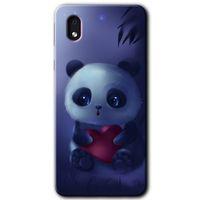 Galaxy A01 Core Kılıf HD Desen Baskılı Arka Kapak - Bebek Panda + Kırılmaz Cam