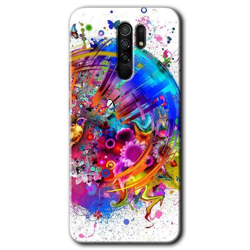 Xiaomi Redmi 9 Kılıf HD Desen Baskılı Arka Kapak+Temperli Cam - 4K Clock