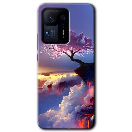 Mi Mix 4 Kılıf HD Desen Baskılı Arka Kapak - Wash Red Wall + Kırılmaz Cam