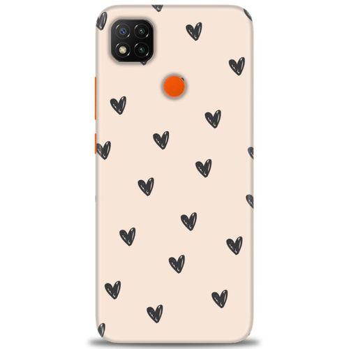 Xiaomi Redmi 9C Kılıf HD Baskılı Kılıf - Minik Kalpler + Tam Ekran Koruyucu